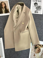 Classic Blazer Solid Color Leisure Cotton Coat for Women