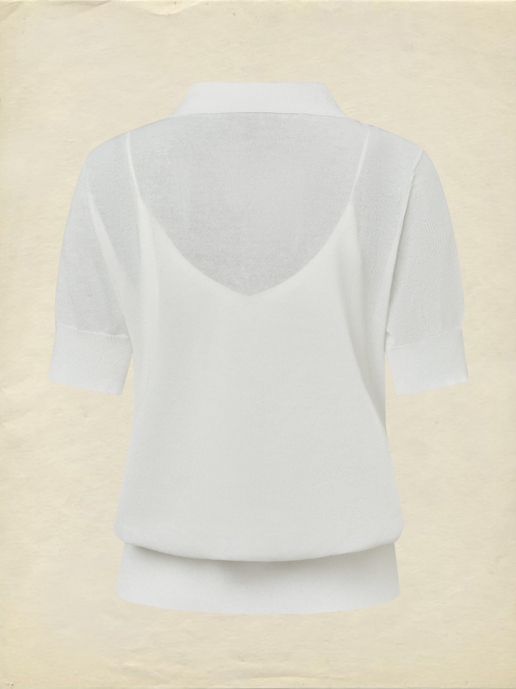 Sweater, Short Sleeves, Shawl Collar, Floral, Button Design, Inner Vest Not Included, White