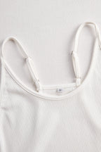 White Ribbed Skater Mini Dress