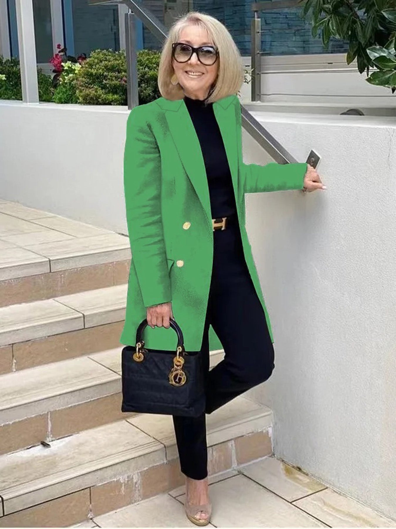 Classic Blazer Solid Color Leisure Cotton Coat for Women