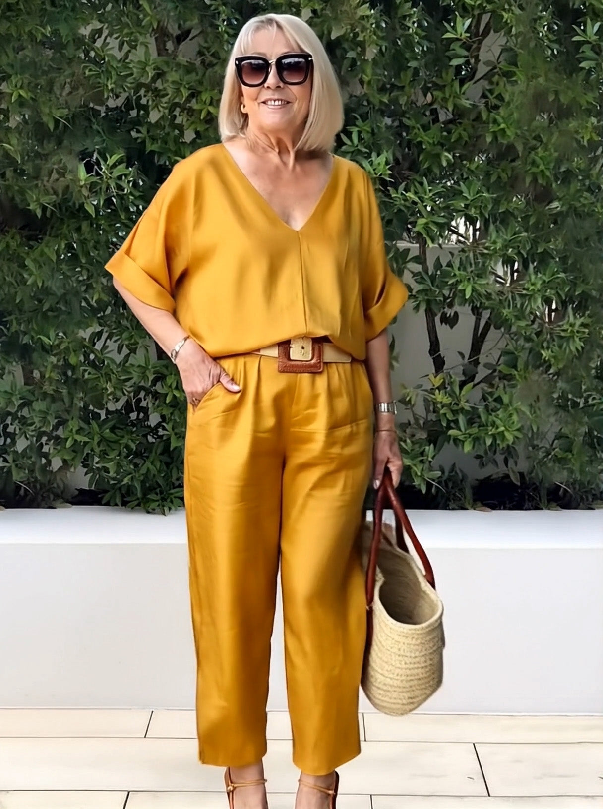 Cotton and Linen Two-piece Button Style Casual and Soft