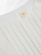 Midi Linen Dress , Sleeveless, Round Neck, Floral, Vacation, Vintage, White