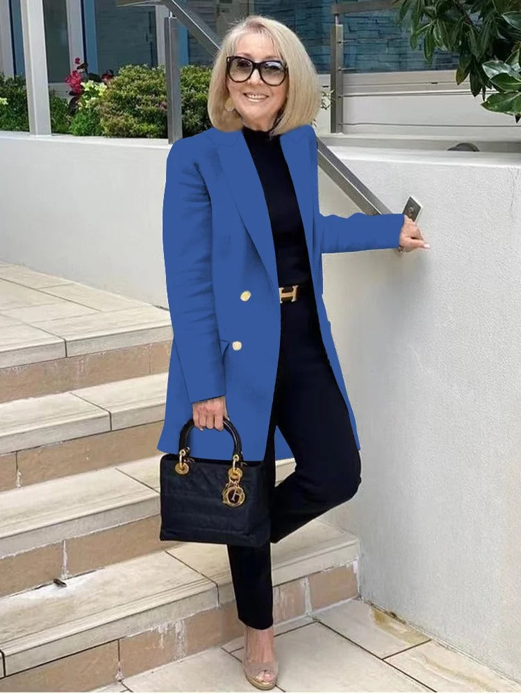 Classic Blazer Solid Color Leisure Cotton Coat for Women