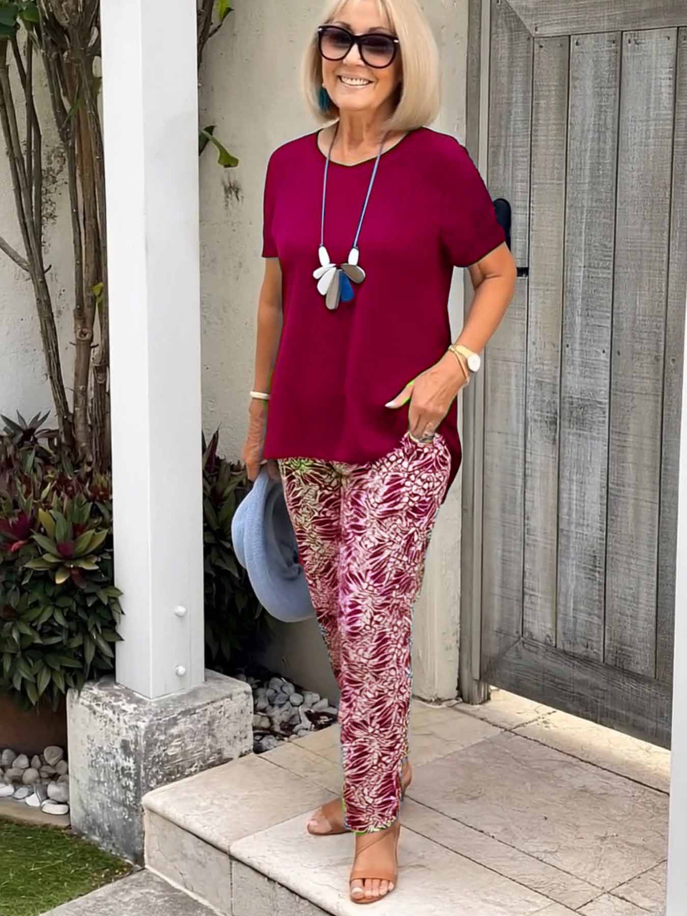 Vacation Two Piece Set Casual Holiday Loose Suit Two Piece Seaside Suit Holiday Clothing Sun Protection Suit
