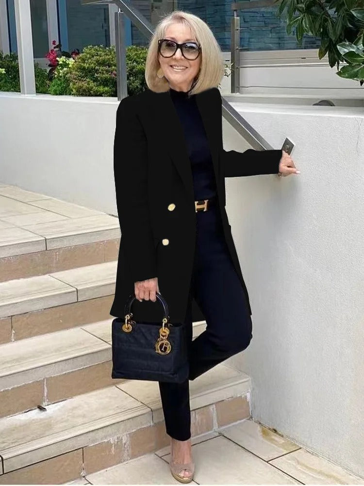 Classic Blazer Solid Color Leisure Cotton Coat for Women