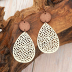 Boho Style Dangle Earrings Hollow Waterdrop Design Match Daily Outfits Party Accessories Gift For Family/ Friends/ Lover