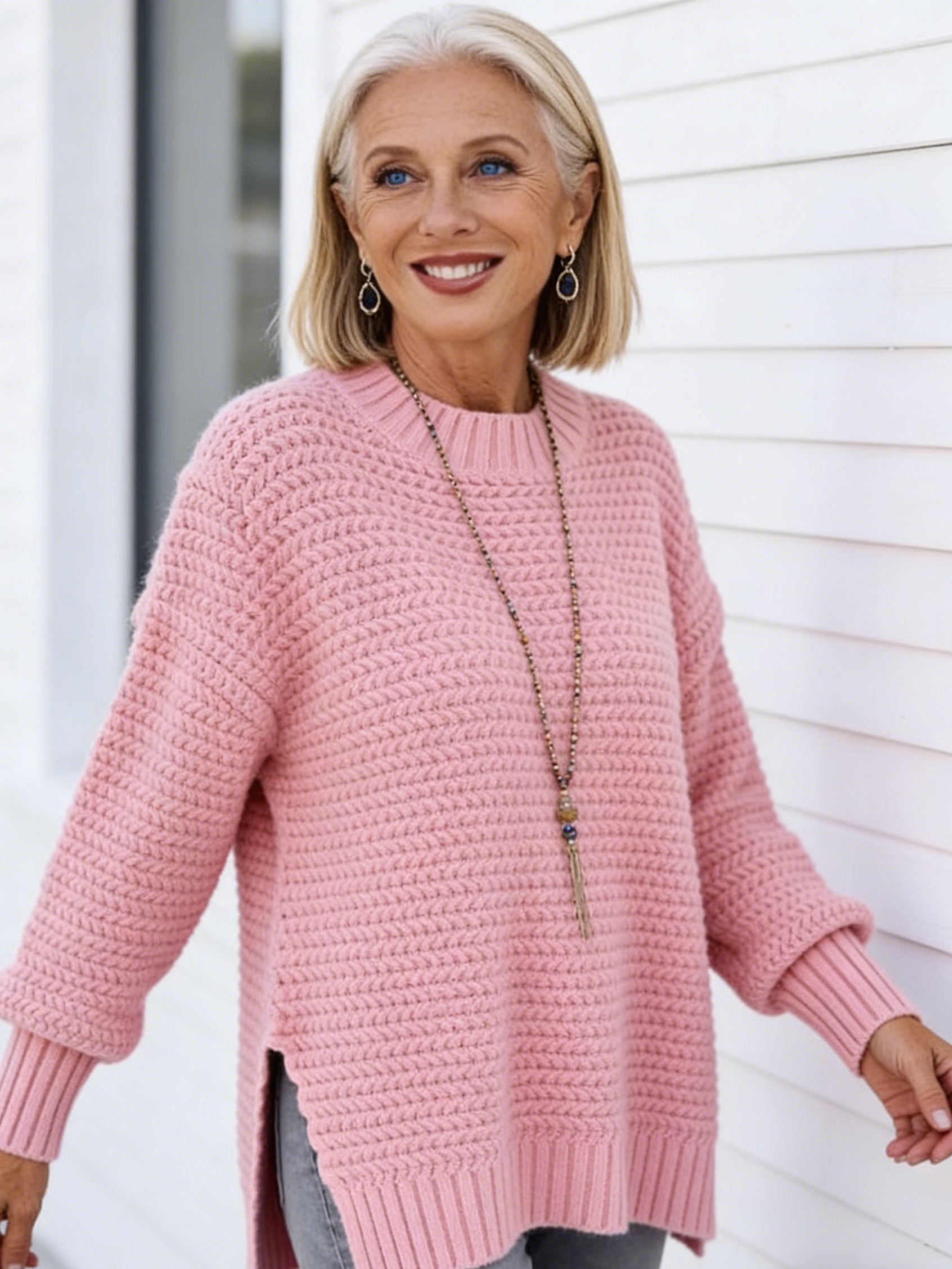 Loose Lazy Wind Long Sleeve Pullover Knitted Sweater Women