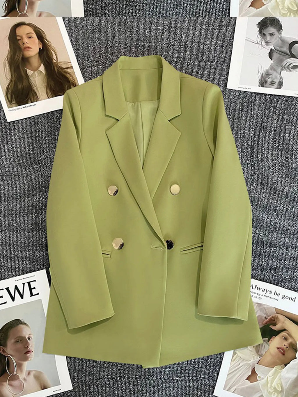 Classic Blazer Solid Color Leisure Cotton Coat for Women