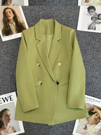 Classic Blazer Solid Color Leisure Cotton Coat for Women