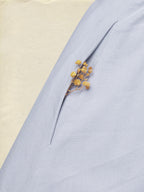Midi Linen Dress, Half Sleeve, Shawl Collar, Plain, Button Design, French Vintage, lavender