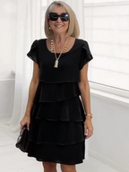 Evening Dress Best for Covering The Belly Loose Layer Cotton Multi-layer Dress