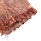 Floral Mesh Dress Large Size Loose and Thin Short Sleeves Fat Girl Middle-aged and Elderly Mother Skirt