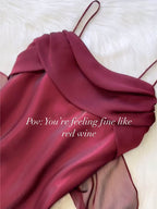 solid color Sleeveless Spaghtti-Neck elegant chiffon Maxi Dresses
