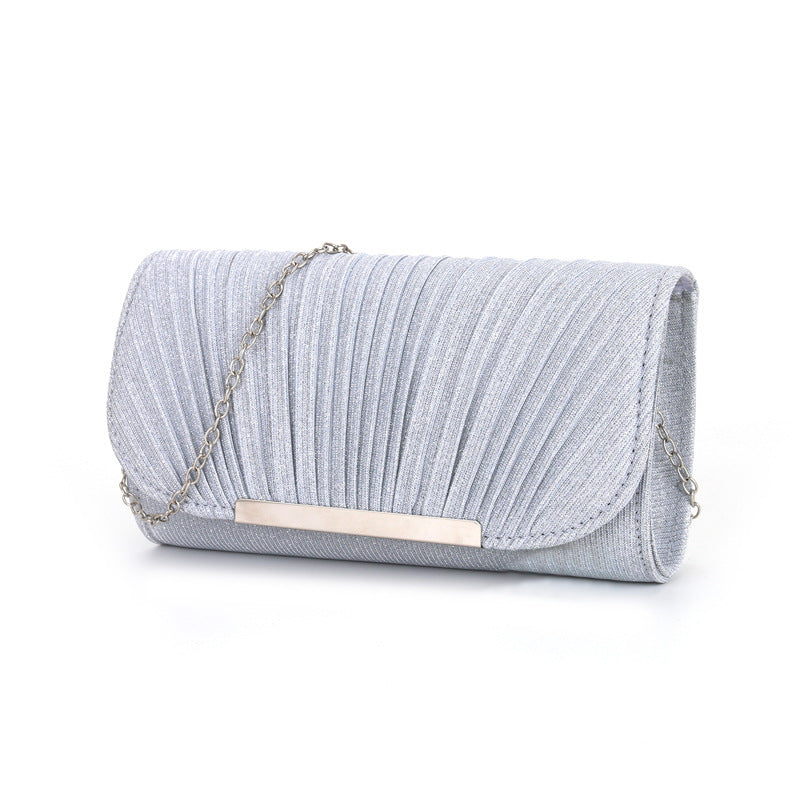 Crossbody Dinner Bag Women's Clutch Bag Pleated High Sewing Line Round Bottom Hand Carry Evening Bag