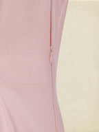 Maxi Cotton Dress Set, Half Sleeve, Round Neck, Floral, Pocket Design, French Vintage, Light Pink
