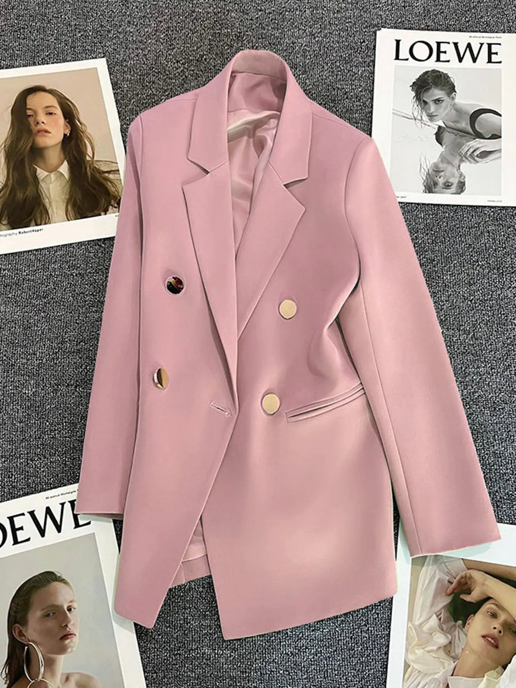 Classic Blazer Solid Color Leisure Cotton Coat for Women