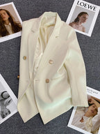 Classic Blazer Solid Color Leisure Cotton Coat for Women
