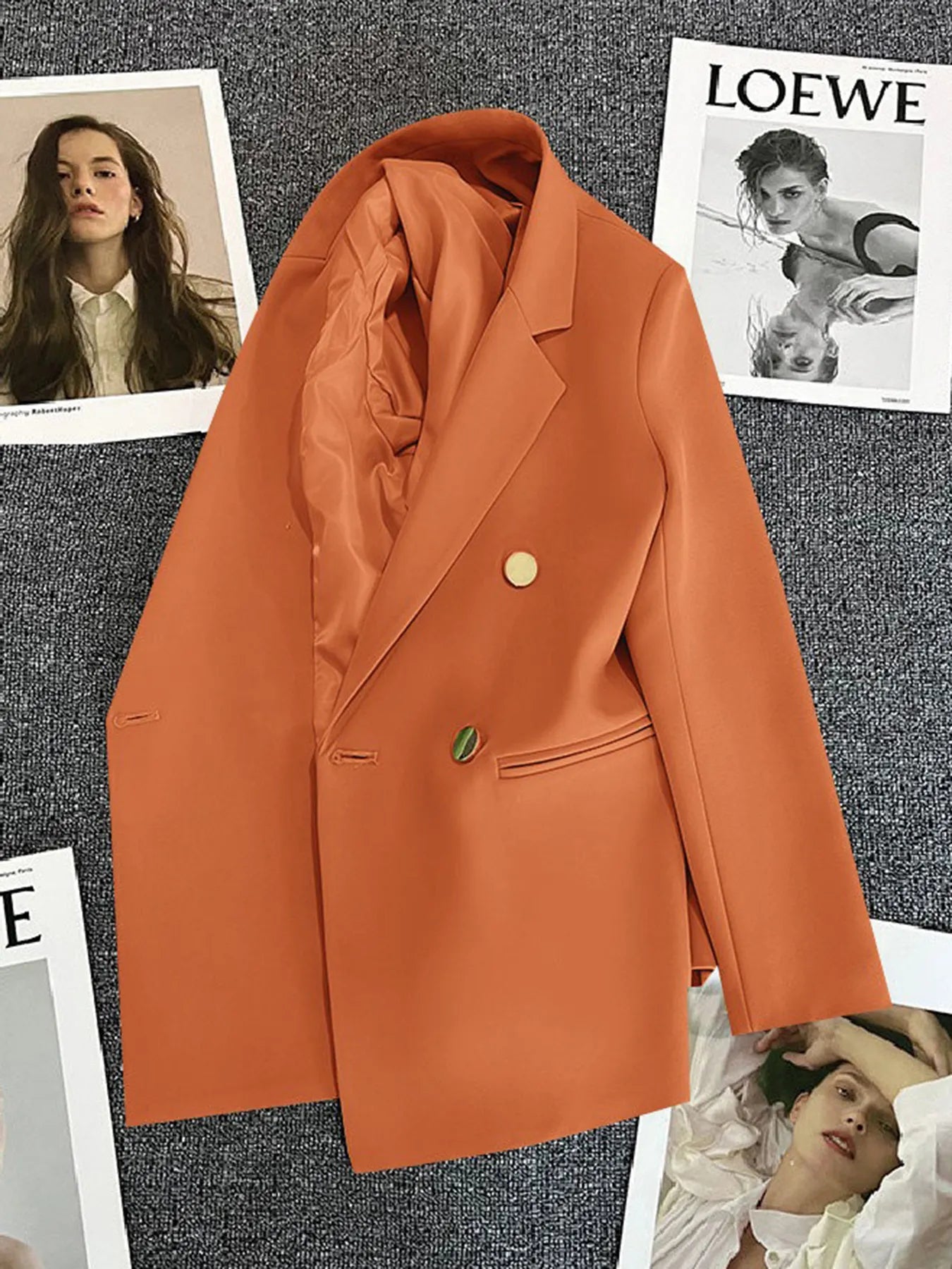 Classic Blazer Solid Color Leisure Cotton Coat for Women