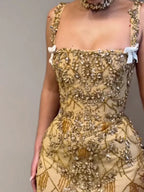 Rhinestone Flower Sleeveless  Spaghetti-Neck Wrap Mini Dresses Fairytale Dress