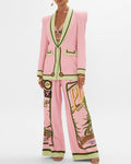 Peaked Shoulder Blazer and Pant Two-piece set
