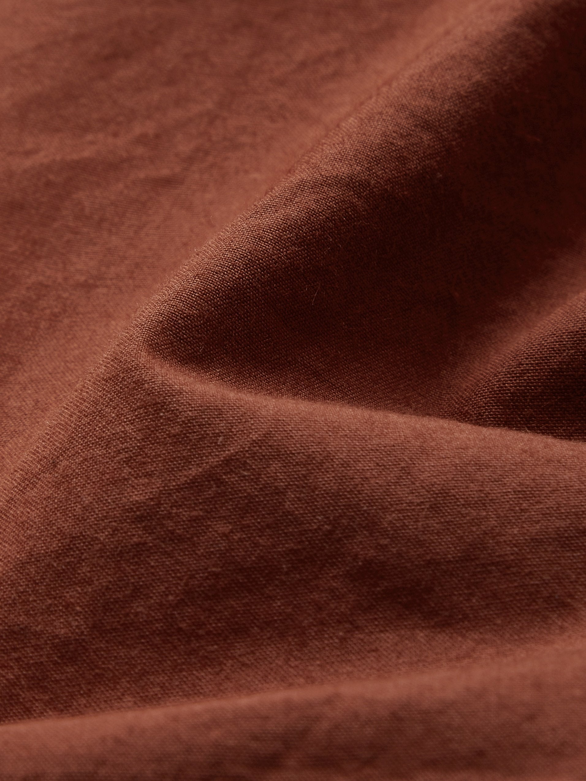 Maxi Cotton Dress, Long Sleeves, Shawl Collar, Plain, Button Design, Vintage, Brick Red