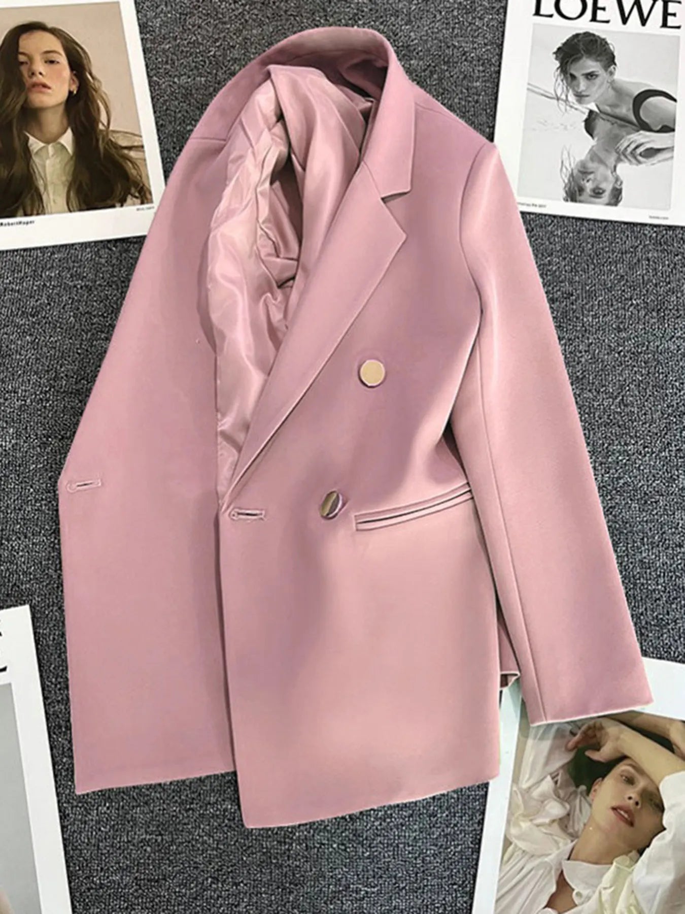 Classic Blazer Solid Color Leisure Cotton Coat for Women