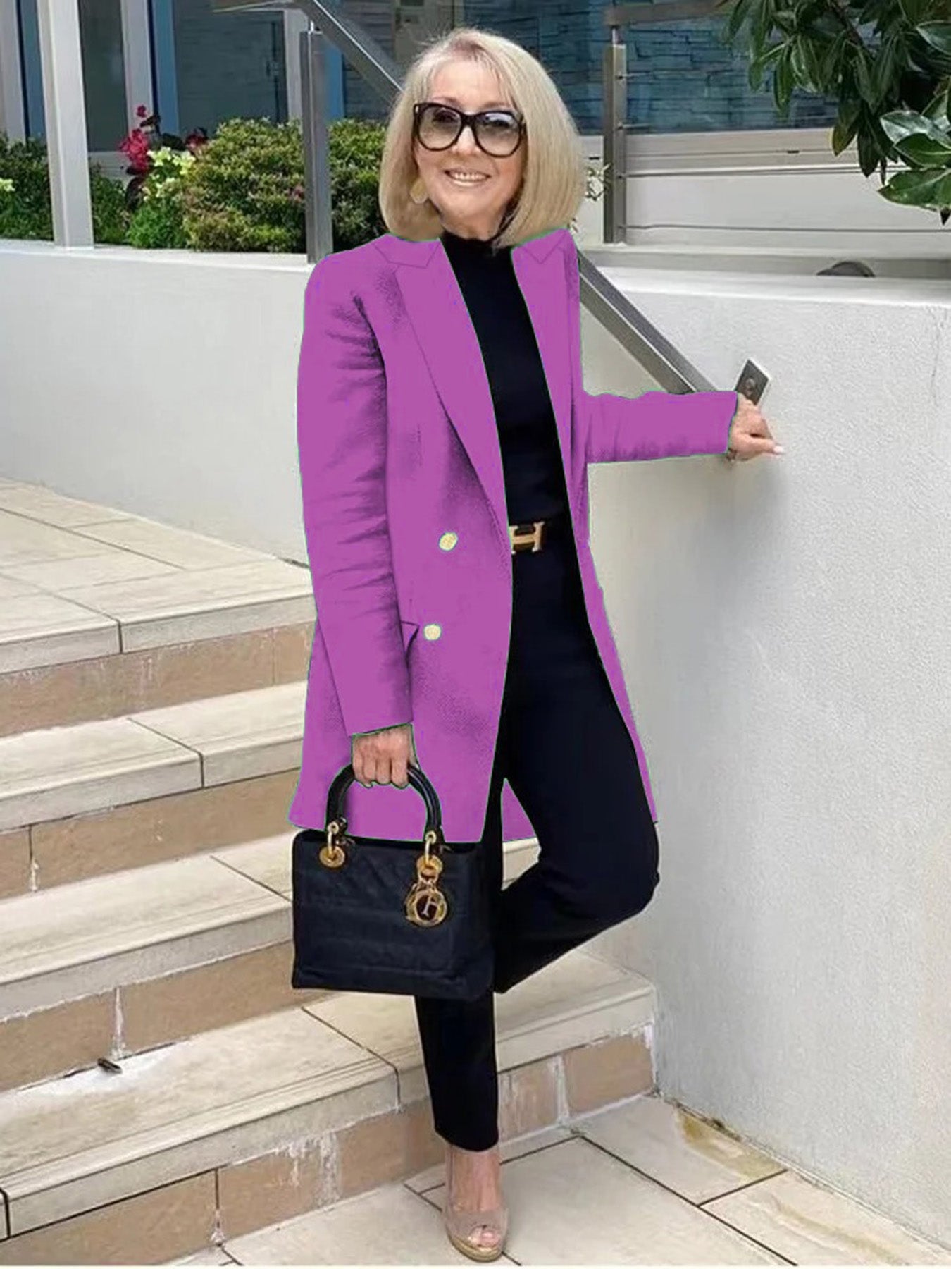 Classic Blazer Solid Color Leisure Cotton Coat for Women