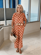 Vacation Two Piece Set BOHO Outfits Set Small Polka Dot Two-piece Set