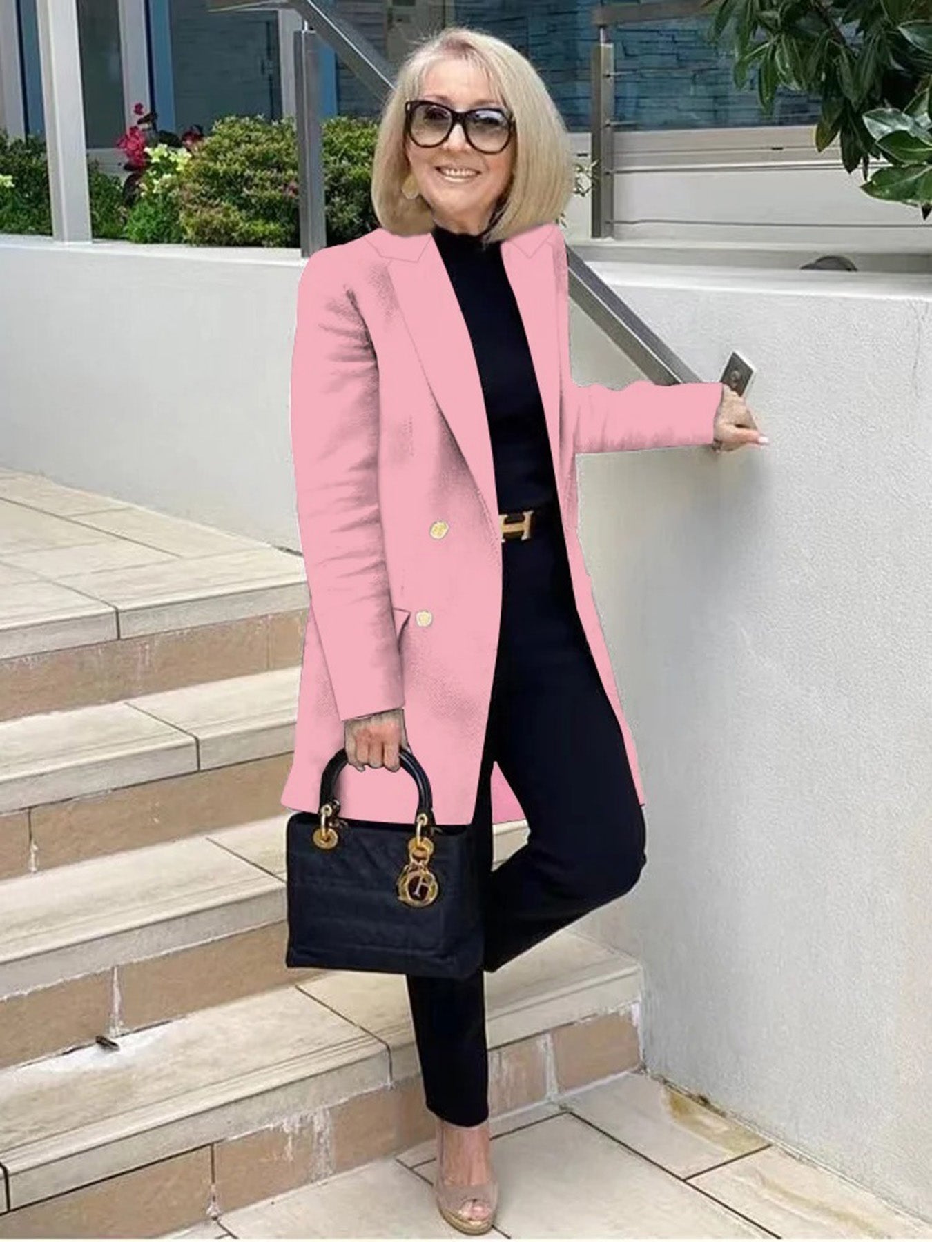 Classic Blazer Solid Color Leisure Cotton Coat for Women