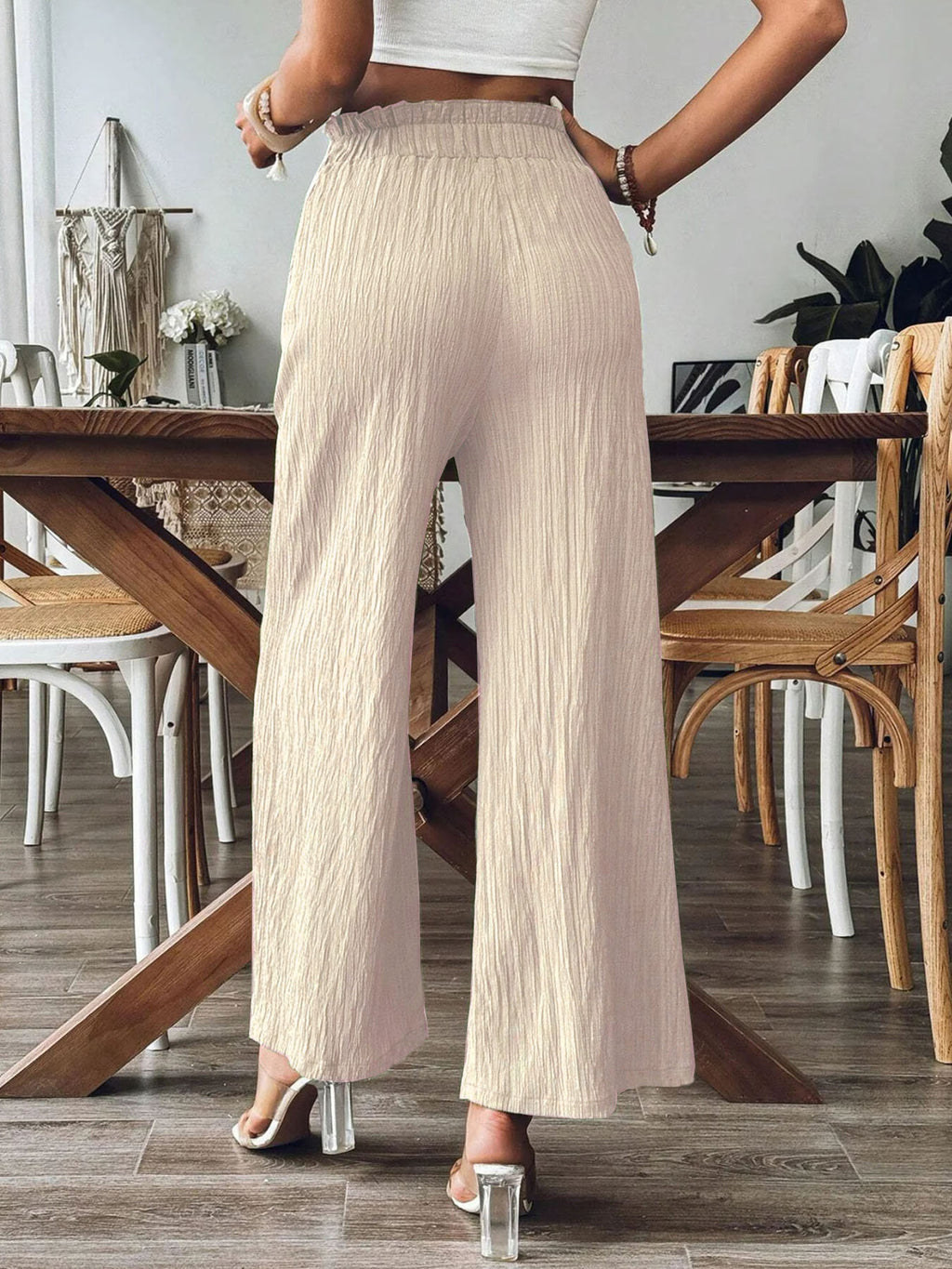 Solid Color Casual Straight-leg Pants