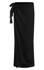 Black Linen Look Beach Sarong
