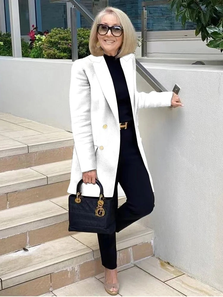 Classic Blazer Solid Color Leisure Cotton Coat for Women