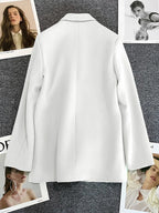 Classic Blazer Solid Color Leisure Cotton Coat for Women