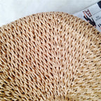 Straw Bag Versatile Women's Bag Casual Round Bucket Woven Straw Bag Vacation Beach Bag