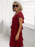 Evening Dress Best for Covering The Belly Loose Layer Cotton Multi-layer Dress