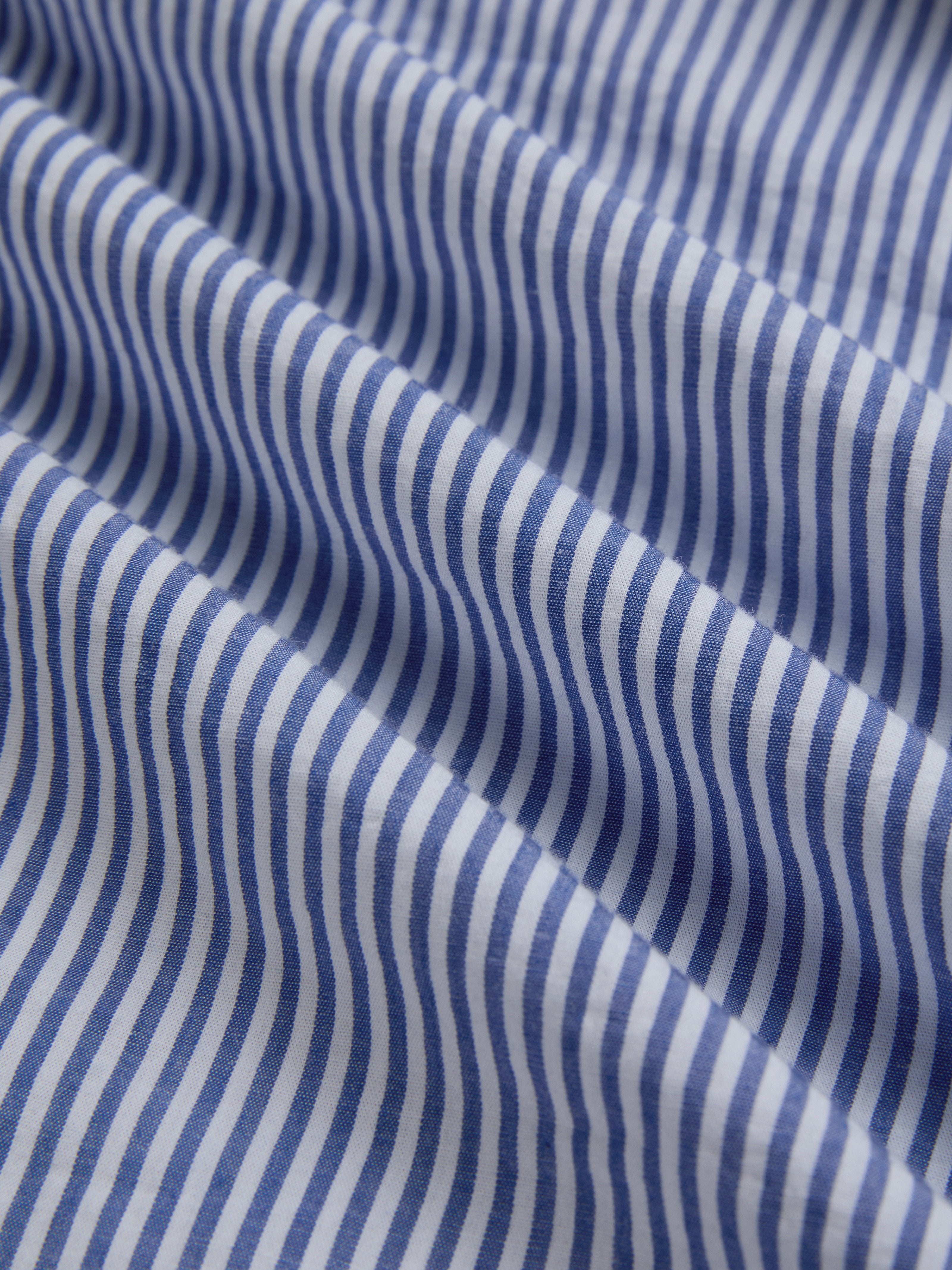 Linen Blouse, Sleeveless, Off The Shoulder, Striped, 3D Floral, French Vintage, Blue