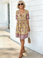 Casual Vacation Print Short-sleeved Dress
