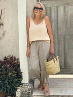 Vest Casual Crew Neck Plain Tank Top