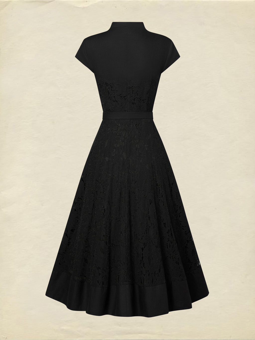 Midi Linen Dress, Sleeveless, V Neck, Lace, Button Design, French Vintage, Black