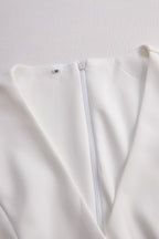 Elegant White Tailored Wrap Dress