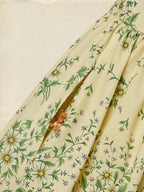 Maxi Cotton Dress, Sleeveless, V Neck, Floral, 3D Floral (Detachable), Vacation, Vintage, Yellow