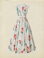 Maxi Linen Dress , Sleeveless, V Neck, Floral, Lace, Vacation, Vintage, Coral