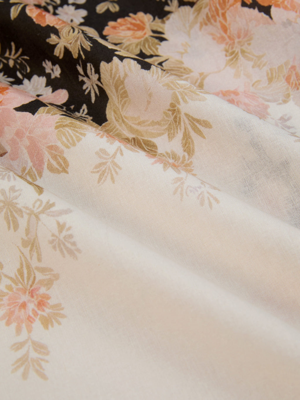 Midi Cotton Dress, Sleeveless, Sweetheart Neck, Floral, Suspenders, Vacation, Vintage, Apricot