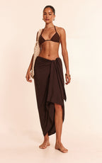 Chocolate Linen Look Rectangle Sarong
