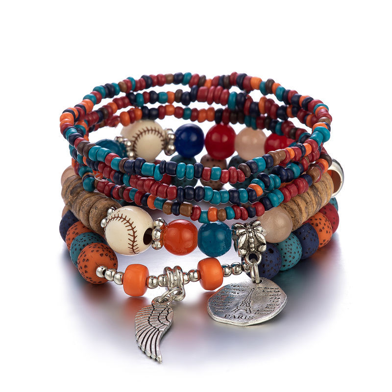 Bracelet Color Bohemian Multi-Layer Stretch Bead Bracelet Ornament