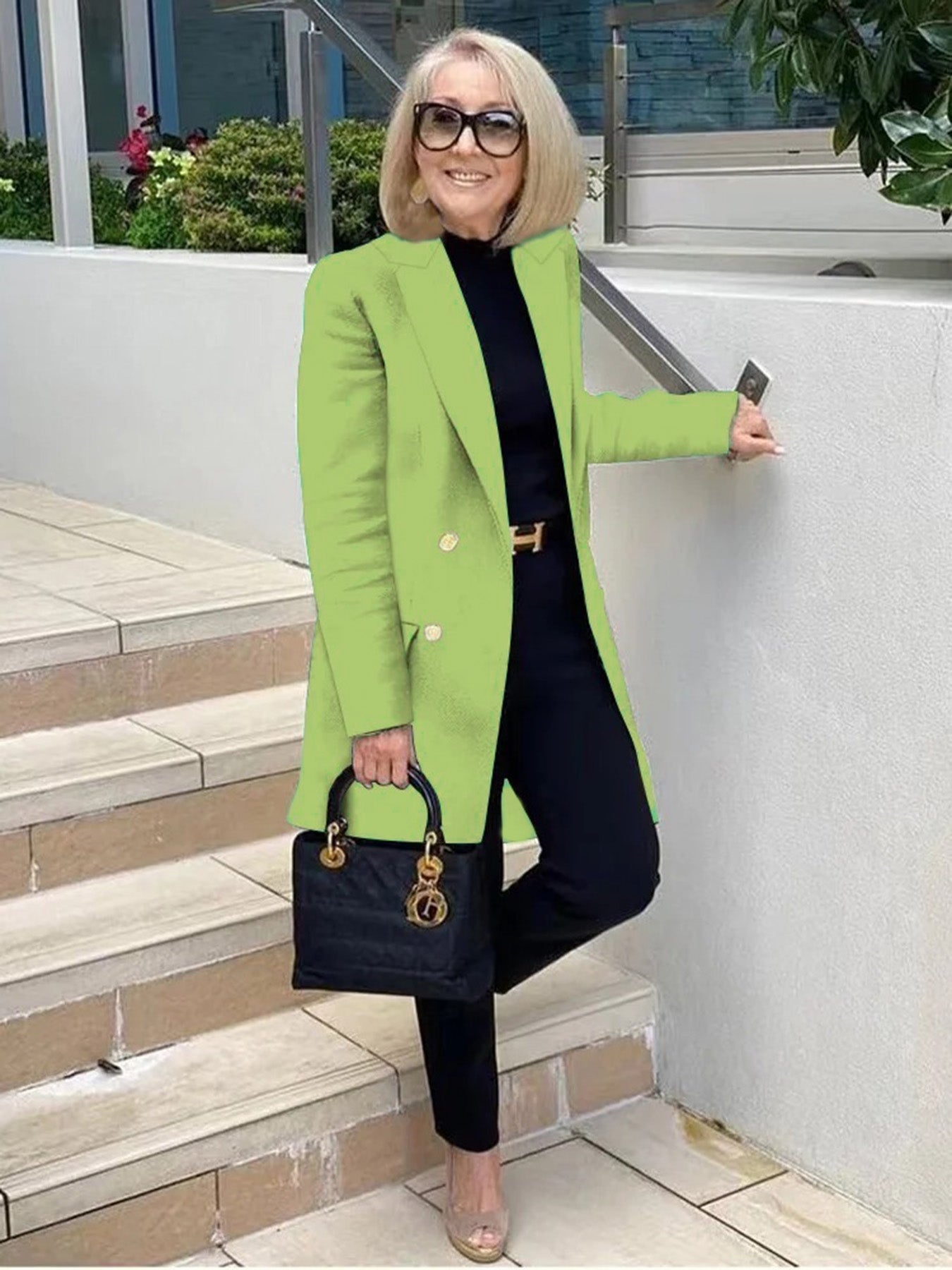 Classic Blazer Solid Color Leisure Cotton Coat for Women