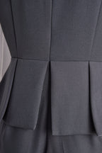 Sophisticated Sleeveless Peplum Jumpsuit In Charcoal Gray
