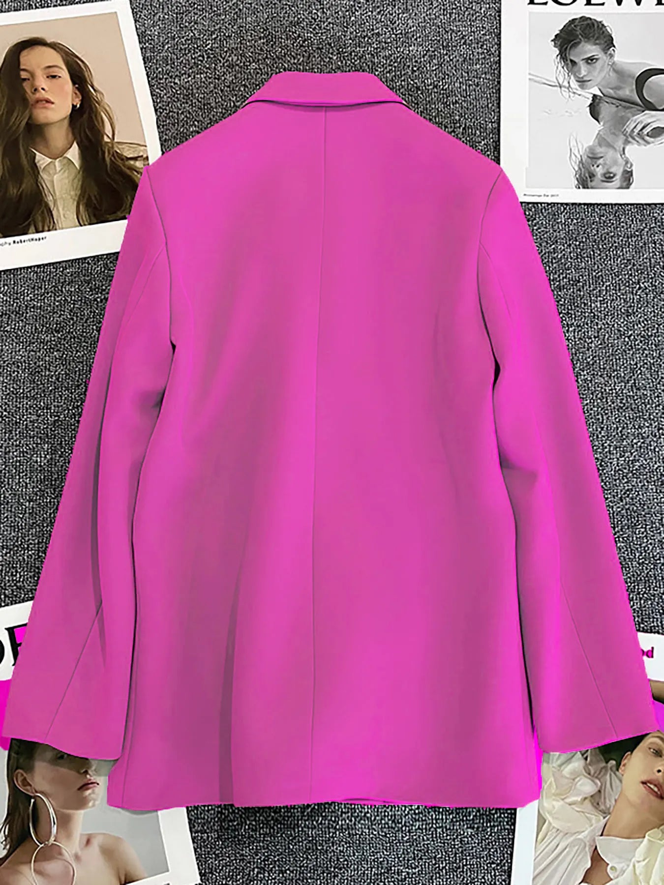 Classic Blazer Solid Color Leisure Cotton Coat for Women