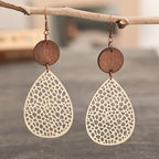 Boho Style Dangle Earrings Hollow Waterdrop Design Match Daily Outfits Party Accessories Gift For Family/ Friends/ Lover