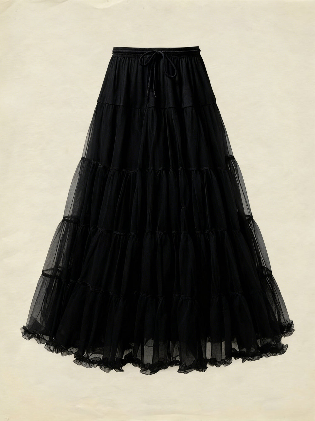 Multi-Layered Petticoat for Effortless Volume-Black